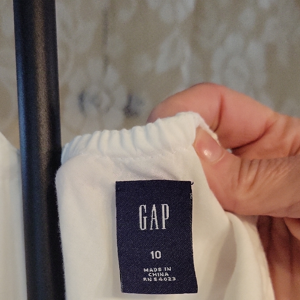 GAP White Midi Dress with Eyelet Hem - Picture 5 of 5
